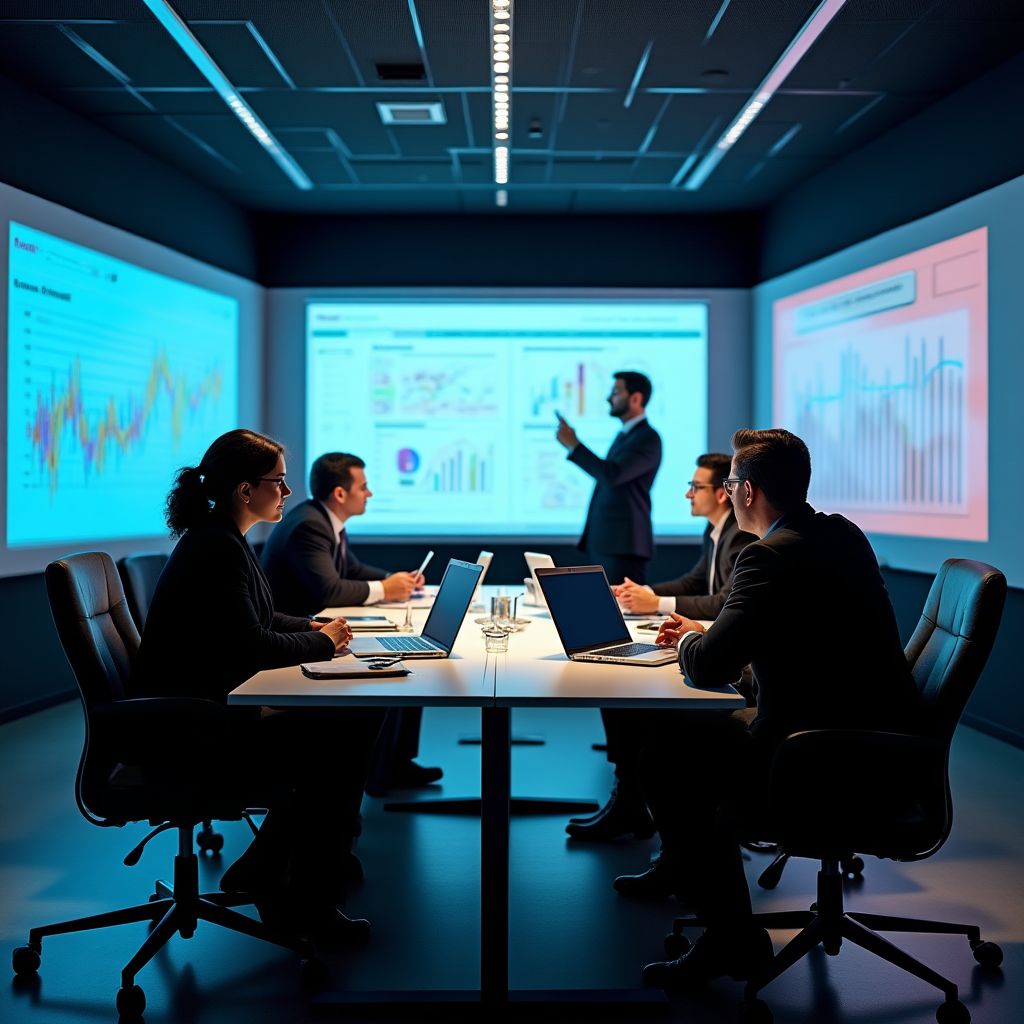 Consultores en reunión estratégica con cliente